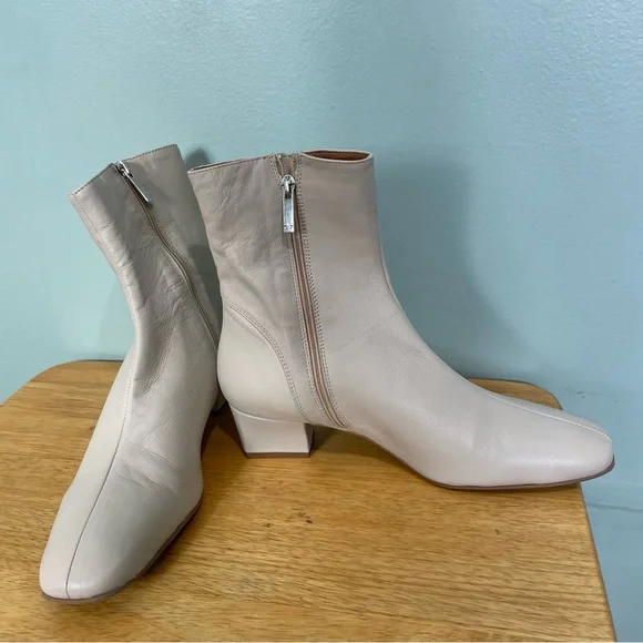 Aquatalia Selini Leather Women’s Boots Booties Cream Ivory Size 10.5 NWOT - Picture 7 of 11